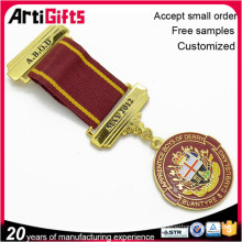 Wholesale souvenir metal custom hard enamel medal and badge